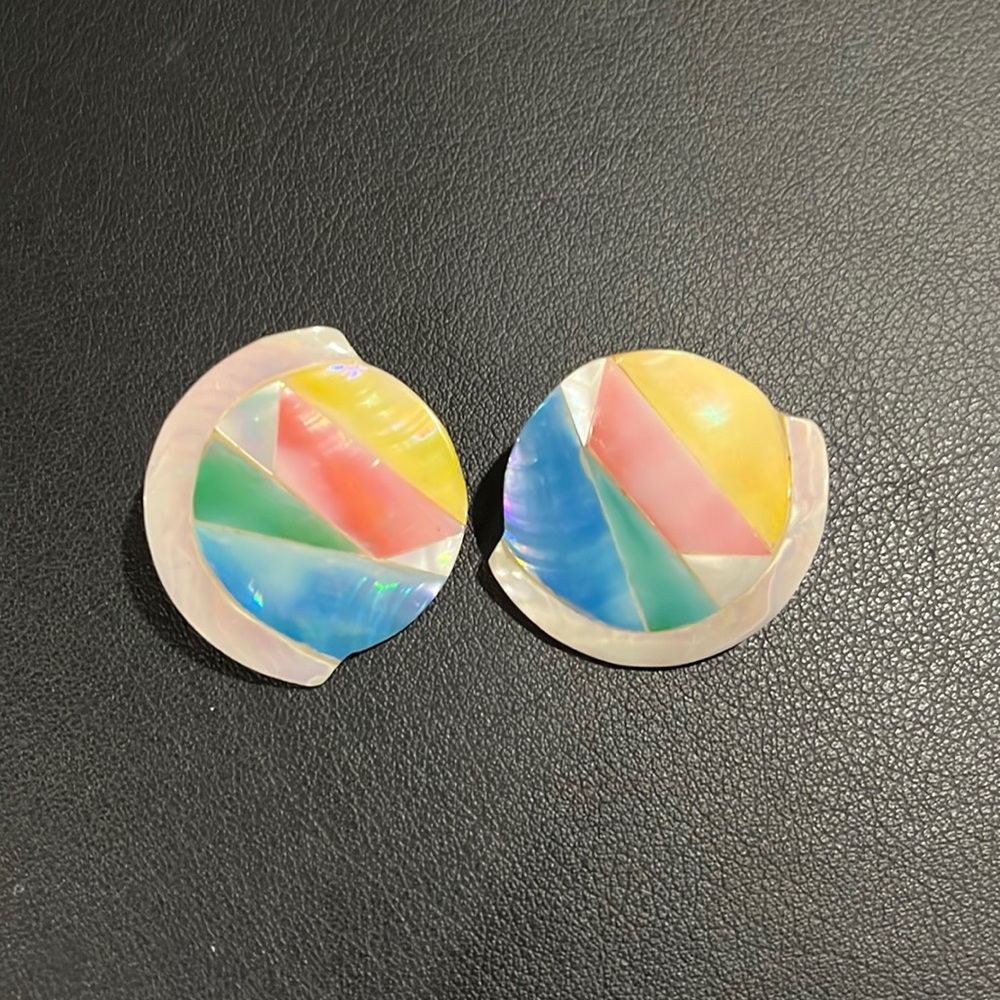 Multi colored shell earrings